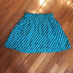 Flowy teal striped skirt